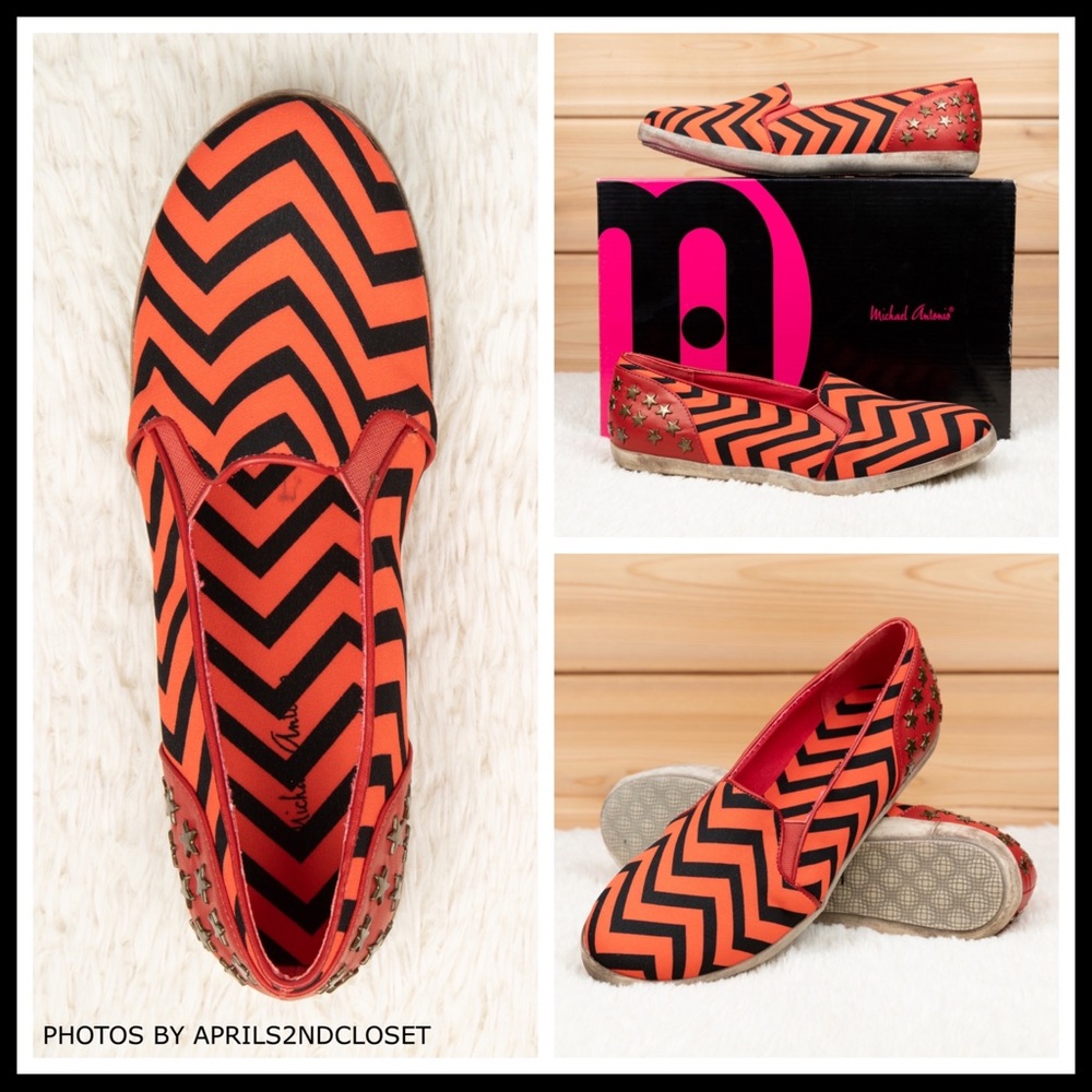 SLIP ON FLATS OXFORD BLACK PRINT STUD SNEAKERS - Picture 3 of 16